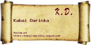 Kabai Darinka névjegykártya